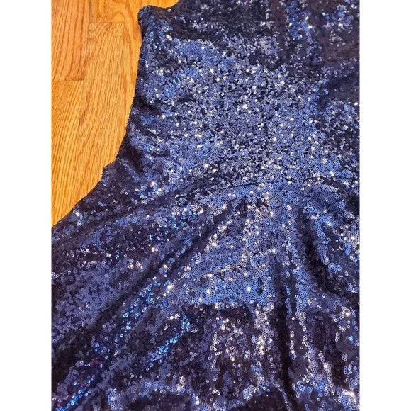 Free People Blue Sequin Dress Small - Picture 2 of 6